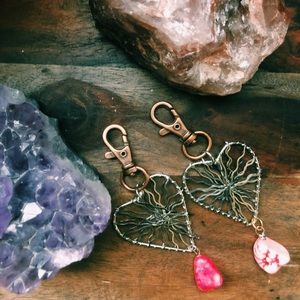 Keychain or jewelry Friendship stone hearts